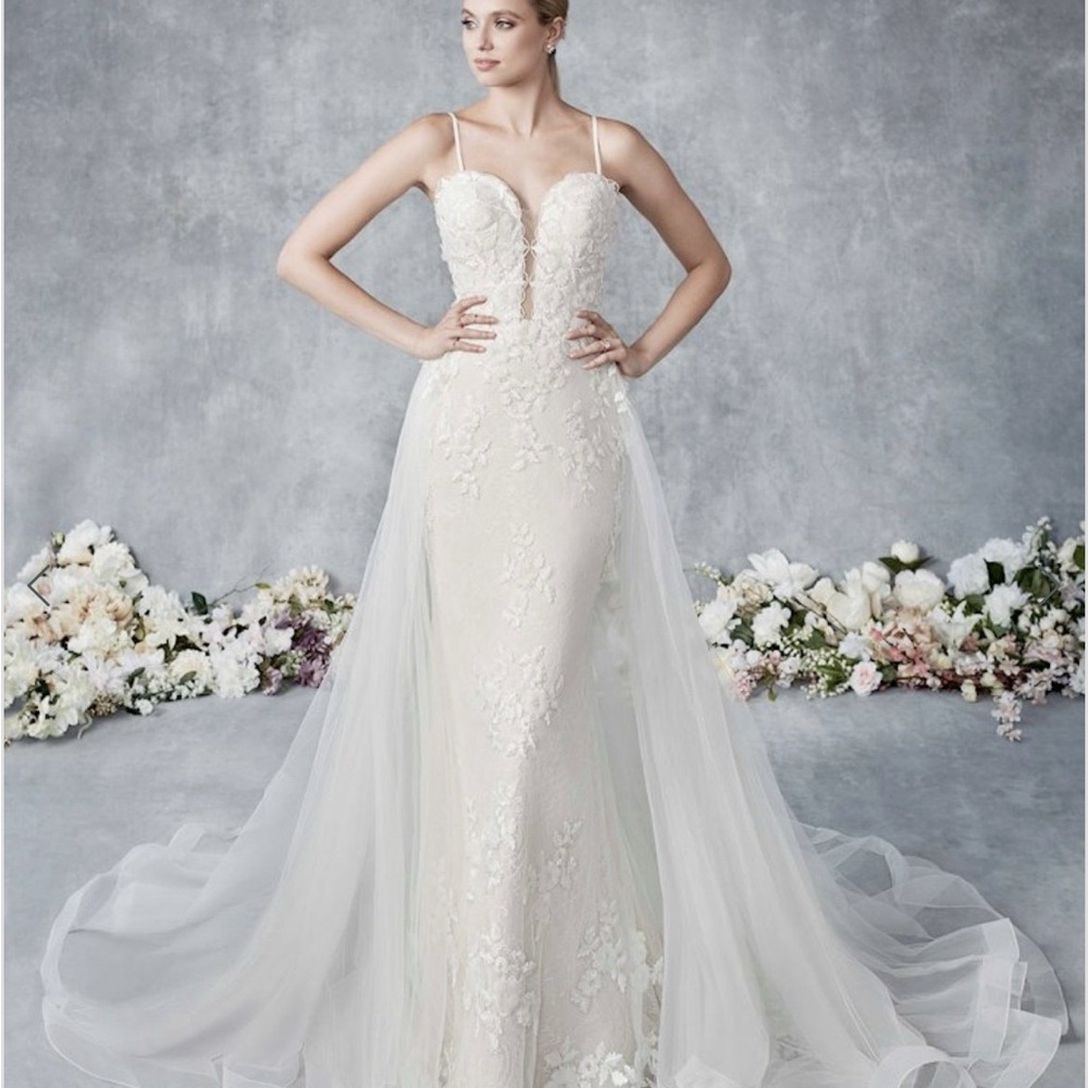 Lacey Tulle Overlay Wedding Dress